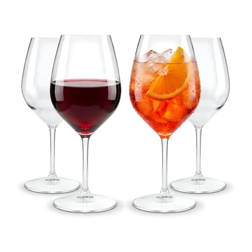 WUITOKI Calici in plastica, set da 4, 51cl, lavabili in lavastoviglie, infrangibili, privo di BPA