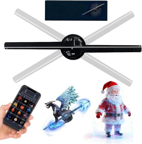 Ventilador de Holograma 3D, 224 Cuentas LED, Efectos 3D, para Exposiciones Comerciales con Transmisión Inalámbrica WiFi