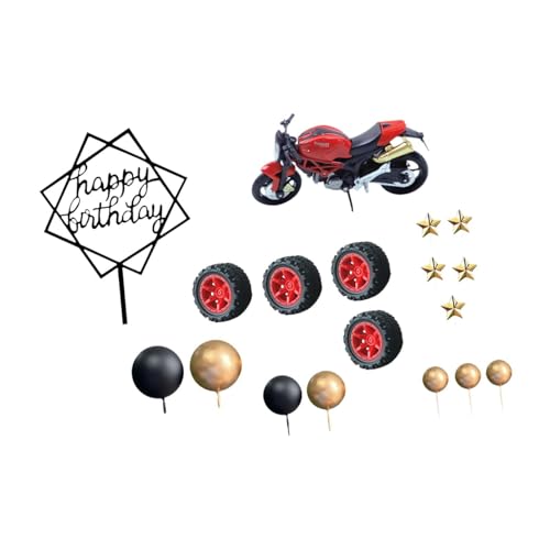 SiaBiced モーターサイクル ケーキトッパー 誕生日 飾り パーティー 装飾 ギフト セット 組み立て簡単 耐久性 子供向けイベントに適用, Style B