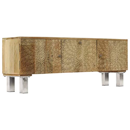 Festnight Mueble para TV Mueble TV Salón Aparador Madera Maciza de Mango con 3 Cajones 118x30x45 cm