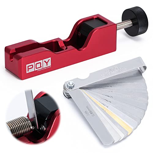 Image of Universal Spark Plug Gap Tool with 32 Blades Steel Feeler Gauge, Spark Plug Gapper Gapping Tool Adjuster for Most 10mm 12mm 14mm 16mm Sparkplug Red