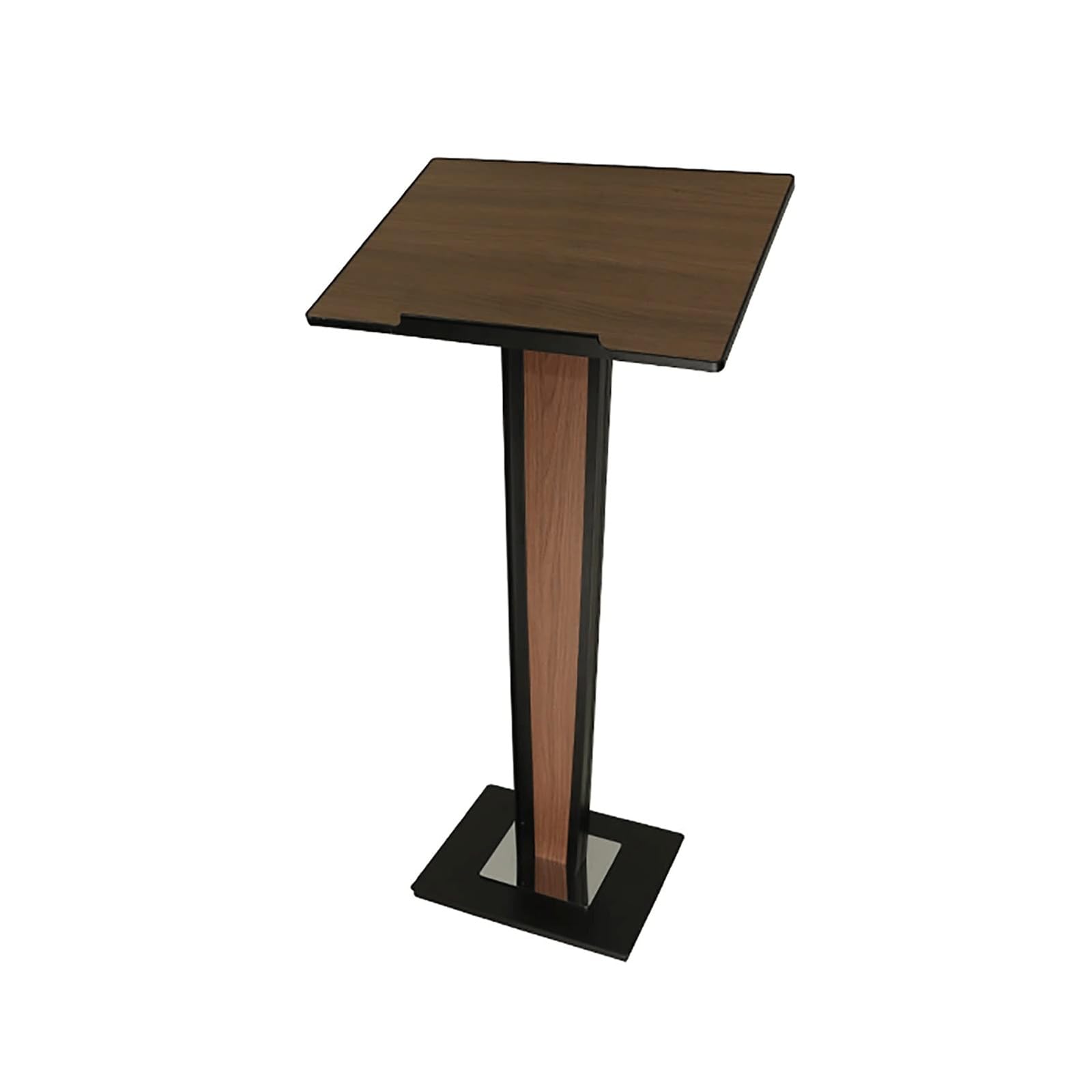 Support de Podium en métal, pupitre Moderne sur Pied, pupitre de présentation Ergonomique avec Plateau incliné et Base Stable(Dark Brown)