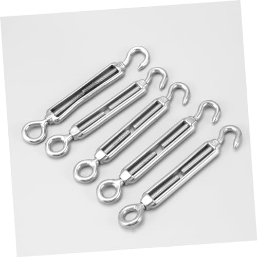 5pcs Tensionador de Cable de Acero Inoxidable con Ojal y Gancho para Tensores de Cables y Exposiciones Florales Resistentes Plateado miniatura 7