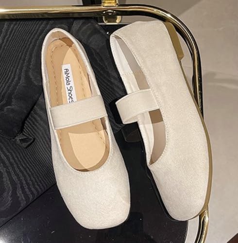 Niction Mary Jane Shoes for Women Faux Suede Women's Ballet Flat Shoes Round Toe Slip on Office Walking and Dressy Party Wedding2