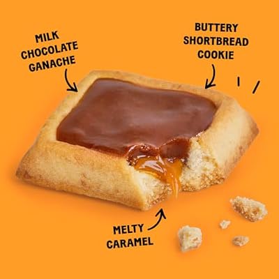 Michel et Augustin Cookie Bag Variety Pack 2 Flavor Milk Chocolate & Caramel + Milk Chocolate & Hazelnut, 15 Cookies per Bag