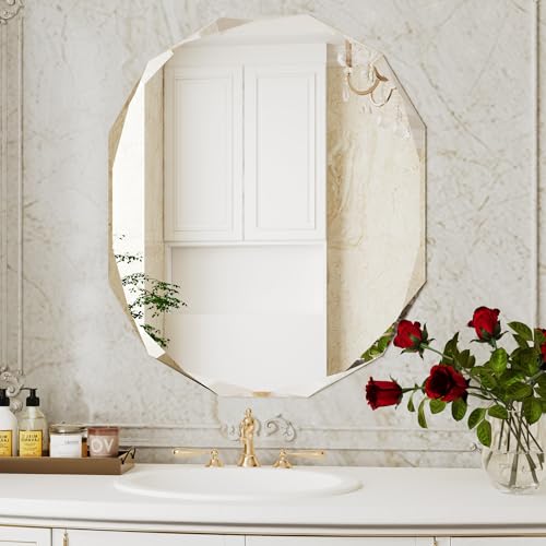 AUYHM Bathroom Mirrors for Over Sink,Oval Mirrors for Bathroom,Frameless Mirror,30x36