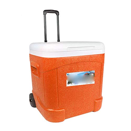 JJSFJH Cooler Box Performance Beer Beverage Wheeled Cooler Box For Picnic Barbecue Camping And Outdoor Activities Lifting Handle 28 Liters/55 Liters (Color : Orange, Size : 55L)