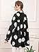 Minibee Women's Button Down Tunic Tops Polka Blouse Cotton Shirts Black XL