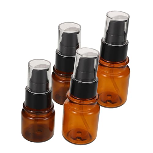 BAZEITFLOW 4個詰め替え可能 明棕色ローションポンプボトル トラベル用ミニ化粧品装瓶 クリーム オイル スキンケア用 小型携帯容器