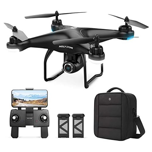 Holy Stone HS120D GPS Drone with Camera for Adults 2K UHD FPV, Quadcotper with Auto Return Home, Follow Me, Altitude Hold, Way-points Functions, Includes 2 Batteries and Carrying Backpack