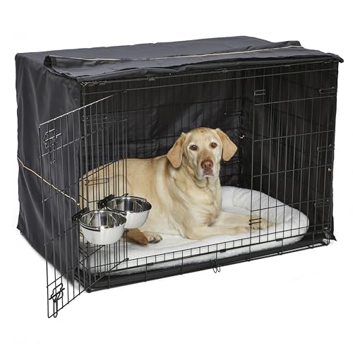 MidWest Homes for Pets Double Door iCrate Starter Kit, 42-inch Dog Crate Bundle for Large Dogs,...