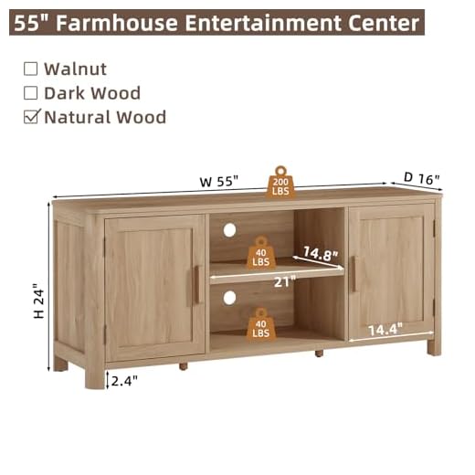 Joaxswe 55" Farmhouse TV Stand with Storage