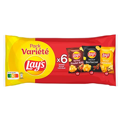 Lay's Chips Pack Variété, 6 sachets, 160g (Lot de 4)