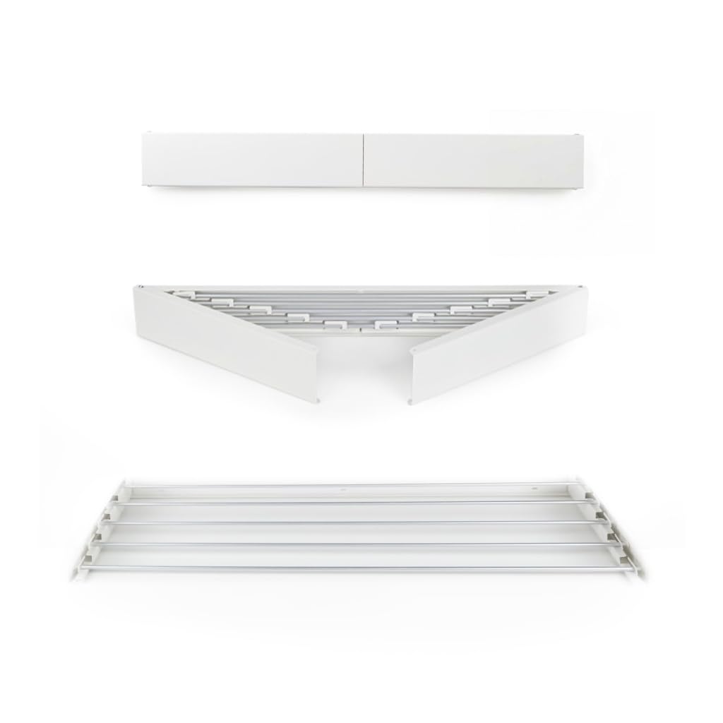 VITAPUR Stendibiancheria da Parete Retrattile - Per Carico Completo - 4m Superficie Pieghevole - Design Elegante e Antiruggine - 6 Barre Antiruggine, Estensibile per Interni ed Esterni - Marchio UE