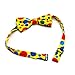 SUNTRADE Child Kids Clip-on Dot Suspenders Elastic Y-Shape Adjustable with Clips and Bow Tie Set for Boys and Girls (Yellow-Rainbow)