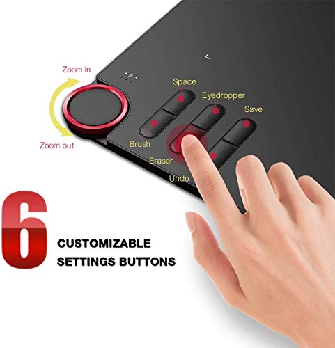 Xp-Pen Deco 03 Graphics Drawing Tablet, Wireless Digital Tablet With 6 Shortcut Keys, Red Dial Knob, Battery-Free Passive Stylus Of 8192 Levels Pressure Large Drawing Space Graphic Tablet For Digital #TOP3