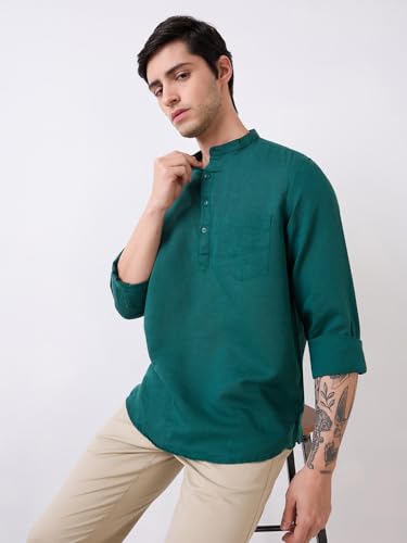 Image of Spykar Men's Regular Fit N /A Full Sleeve Solid Casual Shirts