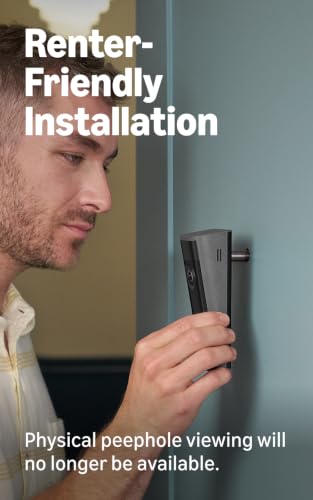 Image of Ring Peephole Cam 2K (Newest Model), renter-friendly installation, replaces existing peephole with Retinal 2K and wide-angle video, Two-Way Talk, Matte Mocha