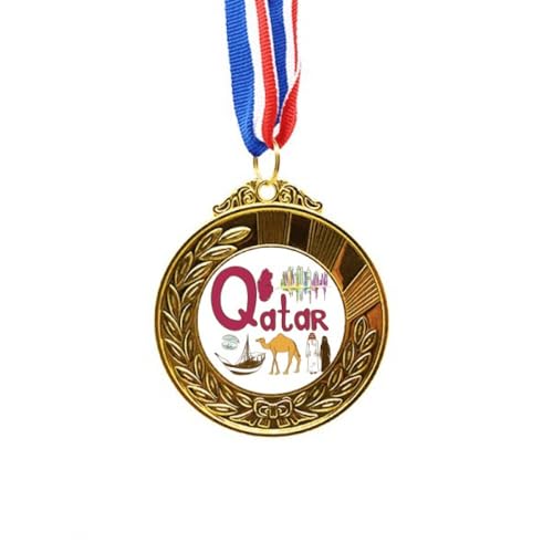 Cinta de primer lugar para premiaciones oficiales con diseño de monumento de oro