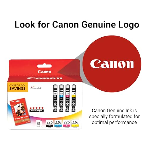 Canon CLI-226 Genuine Color Pack with 50 Photo Paper Sheets, Compatible with iP4820, MG5220, MG5120, MG6120, MG8120, MX882, iX6520, iP4920, MG5320, MG6220, MG8220, and MX892 Printers - image 5