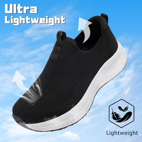 Women's Wide Non-Slip Walking Shoes Lightweight Breathable Sock Sneakers Casual Athletic Tennis Shoes Comfortable Slip On Shoes2