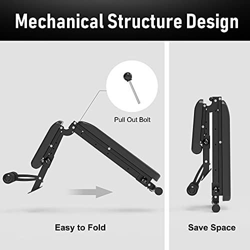 Leikefitness Adjustable Weight Bench Foldable Workout Exercise Bench With Automatic Lock For Upright Incline Decline And Flat Full Body Exercise (Gm58101(Black)) #TOP6