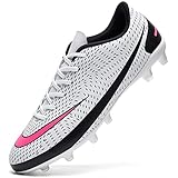 DimaiGobal Fußballschuhe Herren Stollen Spikes Cleats Trainingsschuhe Professionelle Fussballschuhe Jugendliche Outdoor Sport 38EU Weiß