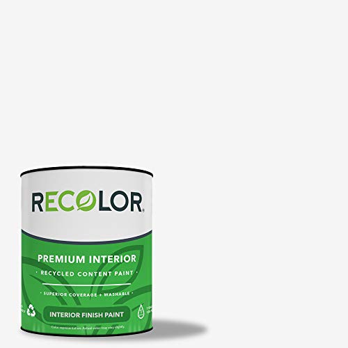 RECOLOR Eco-Friendly Interior Premium Latex Paint for Walls, Furniture and Rooms w/Eggshell Finish, 1 Gallon, Dove