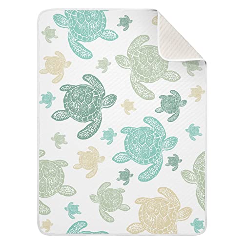 Image of ALAZA Aqua Turtle Sea Kids Baby Blankets Unisex Newborn,Super Soft Comfy Minky Baby Blanket, for Toddler Baby Nursery Bed Blankets Stroller Crib Shower Gifts 30 X 40 Inch