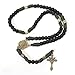Nazareth Store Antique Bronze Paracord Rosary Necklace with Durable Black Matte Prayer Beads and St. Michael Medal and Cross - Catholic Chaplet