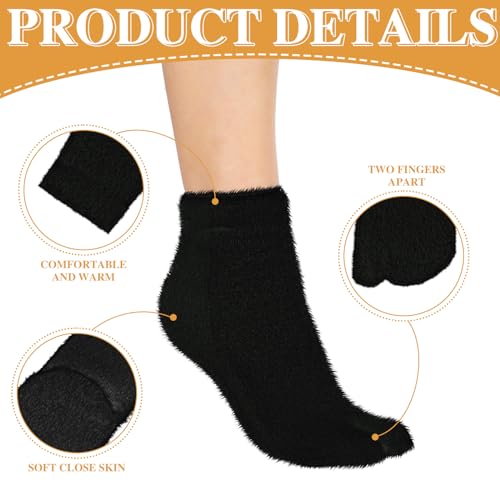 Image of Bencailor 3 Pairs Women Fuzzy Toe Socks Womens Soft Fuzzy Plush Warm Fluffy Winter Home Slipper Socks for Women Men, Size 5-9