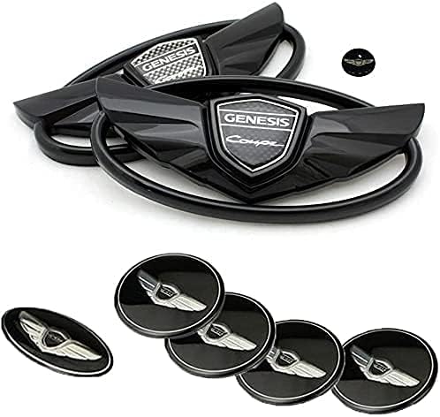 for Hyundai Genesis Coupe Matte Black Wing Logo Emblem Set 7pcs Fit ...