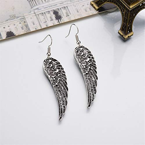 Smalllove Wing Hook Earrings For Women Girls Sterling Silver Plated Vintage Long Angel Feather Charm Dangle Drop Stagement Earring (Wing) #TOP4