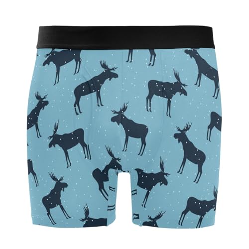 Men's Boxer Briefs Novelty Soft and Breathable with Fly Moose Elks Underwear for Men