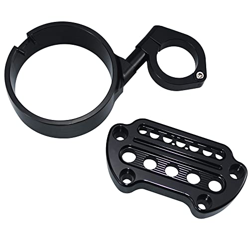 Image of Side Mount Instrument Bracket + Speedometer Cover for Sportster 93-20 | Black Relocation Cover + Bracket for Harley Sportster XL Models 1993-2020 XL883 XL1200 Iron 883 Forty-Eight 72 48,Gloss