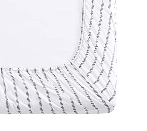 Image of Stone Cottage - Full Sheets, Cotton Percale Bedding Set, Crisp & Cool Ideal Bedding Set (Trenton Stripe Grey, Full)