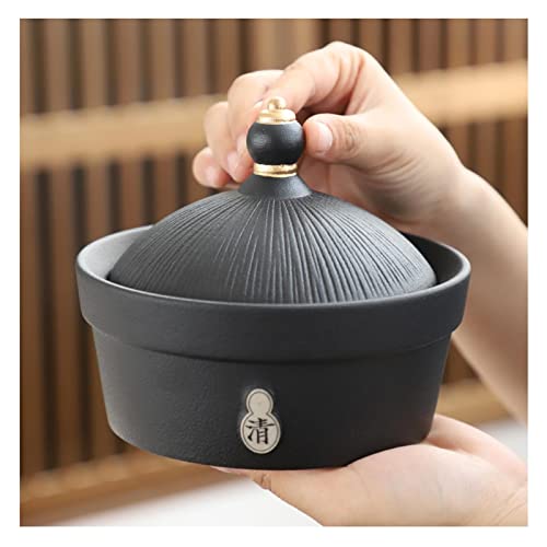 LBRYVTCE Posacenere per la casa Posacenere in Ceramica Multifunzionale con Coperchio Cassetto di Cenere Decorazione Desktop Decoration Box (5,7 × 5,7 × 5,3 Pollici) Posacenere a casa(C)