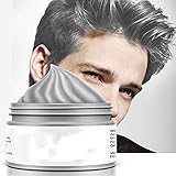 Styling Haarwachs für Männer und Frauen Temporäre Haarcreme 9 Farben optional Einwegfärbe Haarcreme Stylingcreme (Grau)
