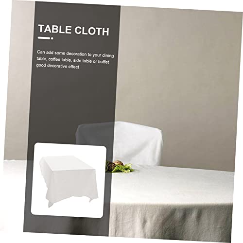 Nappe coton lavable blanc retro deco pour table de fete et diner