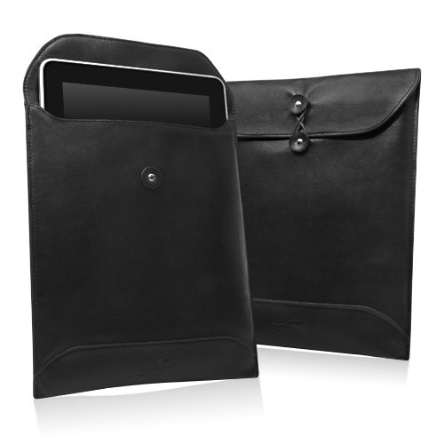 BoxWave Case Compatible with Doogee U10 - Nero Leather Envelope, Leather Wallet Style Flip Cover