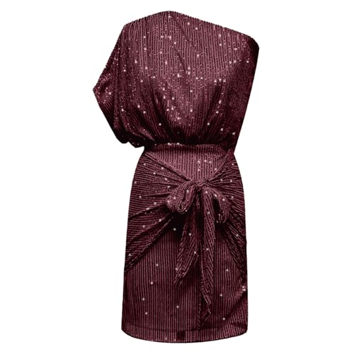 Robe à paillettes chic avec bordure à volants d'une finition haute couture - 3
