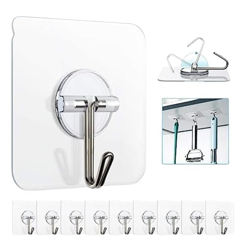 SVH® Self Adhesive Plastic Wall Hooks Heavy Duty Hooks for Hanging 13 Lb (Max) Magic Stickers Hooks Seamless for Hangers, Bedroom, Bathroom Hanging (Pack of 20) (B0C96B9Q62) Amazon Price History, Amazon Price Tracker