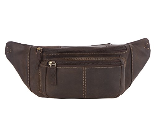 Visconti 720 Leather Waist Pack, Belt Pouch, Fanny Pak, Bumbag (Oil Brown) - Thumbnail 3