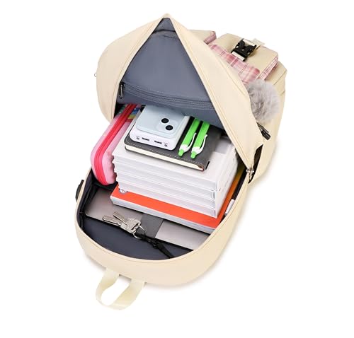 Image of Joymoze Cute Backpack for Girl Teenager Daily Backpack Women Backpack Purse Ivory
