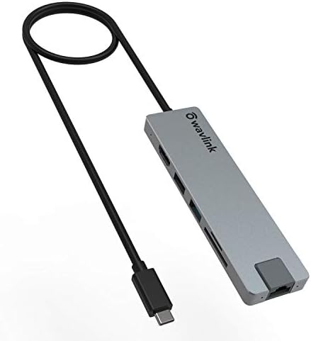 USB C Hub, WAVLINK USB C to 4K HDMI Display with Gigabit Ethernet, SD/TF Card Reader,USB Ports, 100W PD for USB C Laptops and Type C Devices