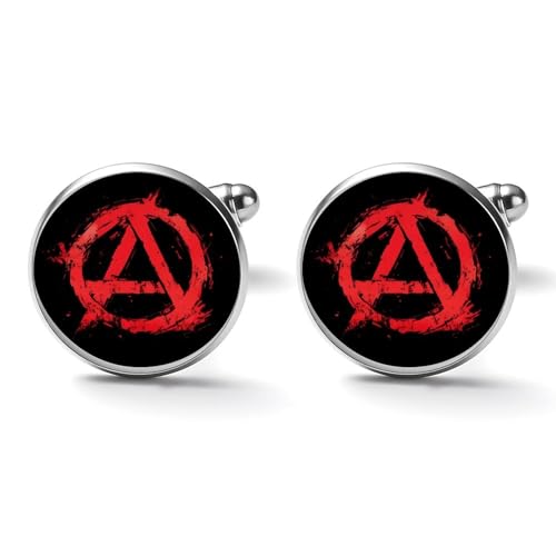 Anarchy Symbol Cufflinks for Men Women Cuff Studs Business Suit Shirt Jewelry Accessories2