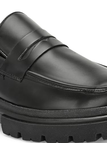 Image of MACTREE Premium Vegan Leather Upper Loafers for Men | Chunky Sole Formal Loafers