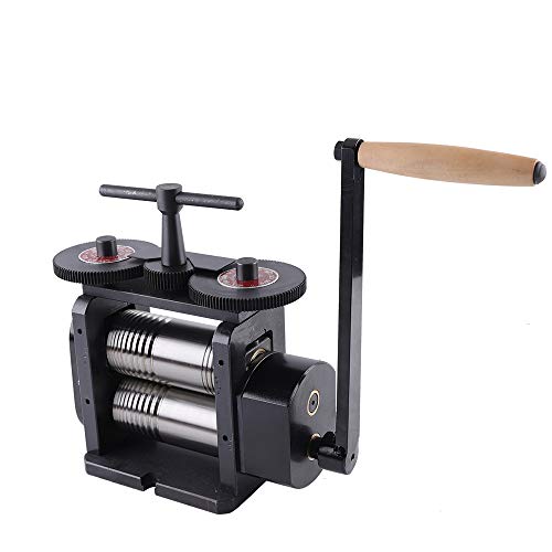 Manual Combination Rolling Mill Machine Jewelry Press Tabletting Jewelry DIY Tool Jewelry Repair Machine For Metal Sheet Wire Rolling (130mm, Black)