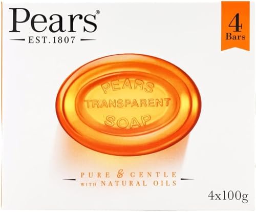 Pears Amber Moisturizing Soap Bar with Natural Oils 100g Pack of 6
