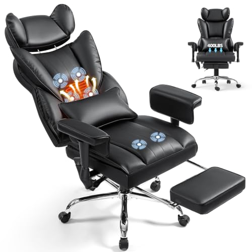 Mvpipi 6-Point Heated Massage Office Chair with Foot Rest